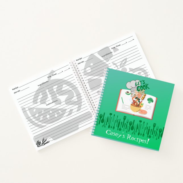 Personalisiert Kochbuch Notizbuch (Innenseite)