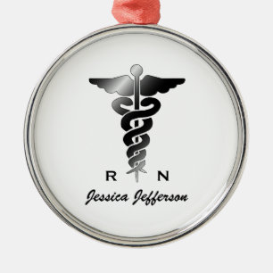 Personalisiert: Krankenschwester-Verzierung Silbernes Ornament