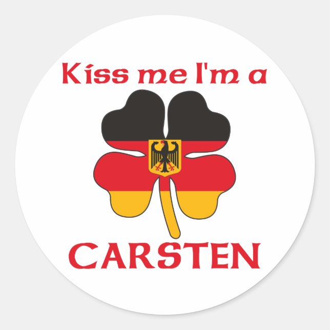 Personalisiert Kuss Ich bin Carsten Runder Aufkleber (Vorderseite)