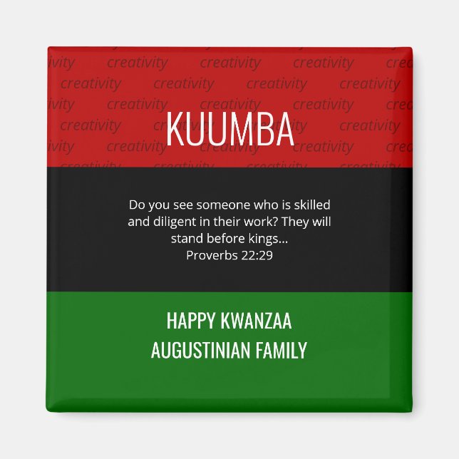 Personalisiert KUUMBA Happy Kwanzaa Magnet (Vorne)