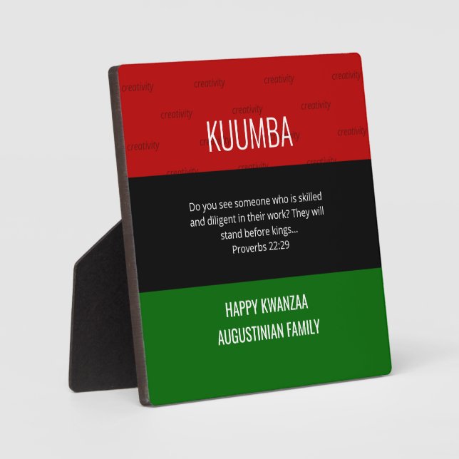 Personalisiert KUUMBA Happy Kwanzaa plaque Fotoplatte (Vorderseite)