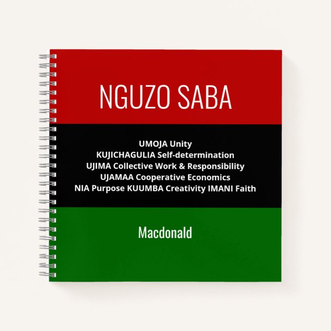 Personalisiert Kwanzaa Notizbuch (Vorderseite)
