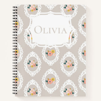 Personalisiert Lace Floral Girly Notizbuch