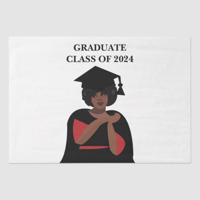 Personalisiert lächelnder weiblicher Abschluss Seidenpapier (Vorderseite)