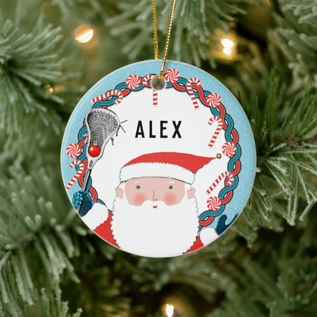 Personalisiert Lacrosse Keramik Keepake Ornament (Baum)