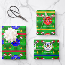 Personalisiert, LACROSSE Wrapping Paper, Christmas