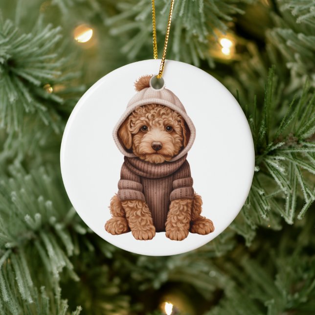 Personalisiert Lagotto Romagnolo Dog Keramik Ornament (Baum)