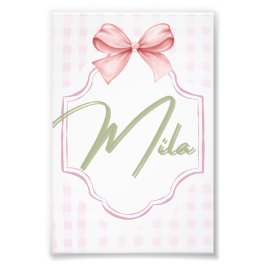 Personalisiert Lainey Baby Girl Kinderzimmer Bow&G Fotodruck