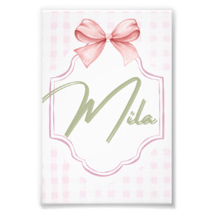 Personalisiert Lainey Baby Girl Kinderzimmer Bow&G Fotodruck