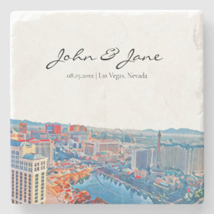 Personalisiert Las Vegas Skyline Steinuntersetzer