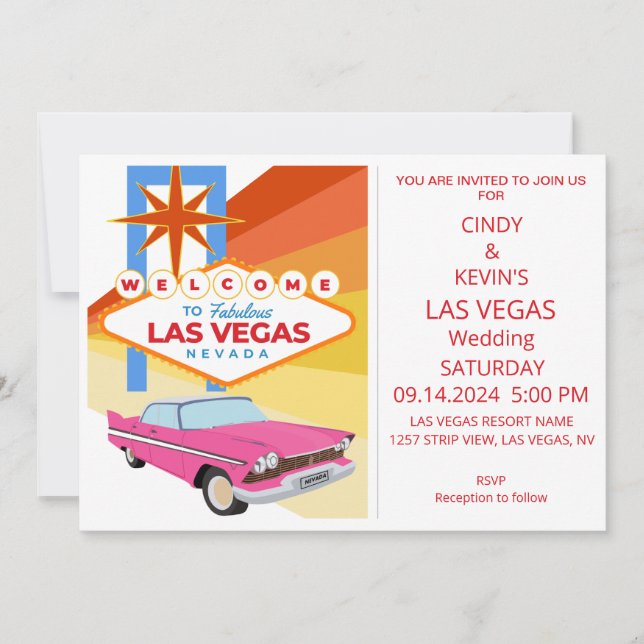 Personalisiert Las Vegas Wedding Einladung (Vorderseite)