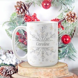 Personalisiert Lassen Sie es Schneeflocken Tasse