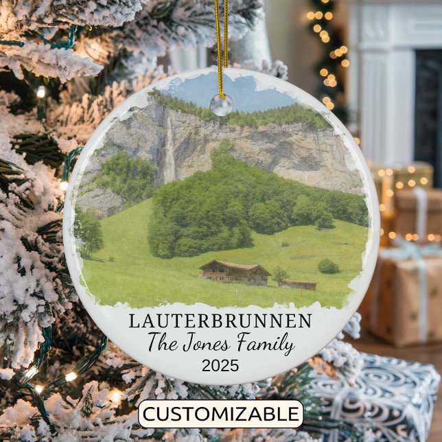 Personalisiert Lauterbrunnen Ornament, Schweiz Keramik Ornament (Von Creator hochgeladen)