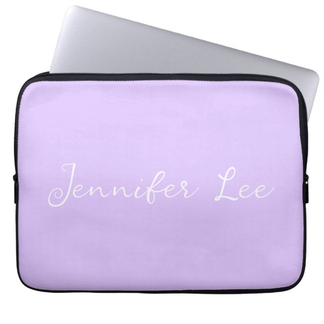 Personalisiert Lavendel Laptopschutzhülle (Vorderseite)