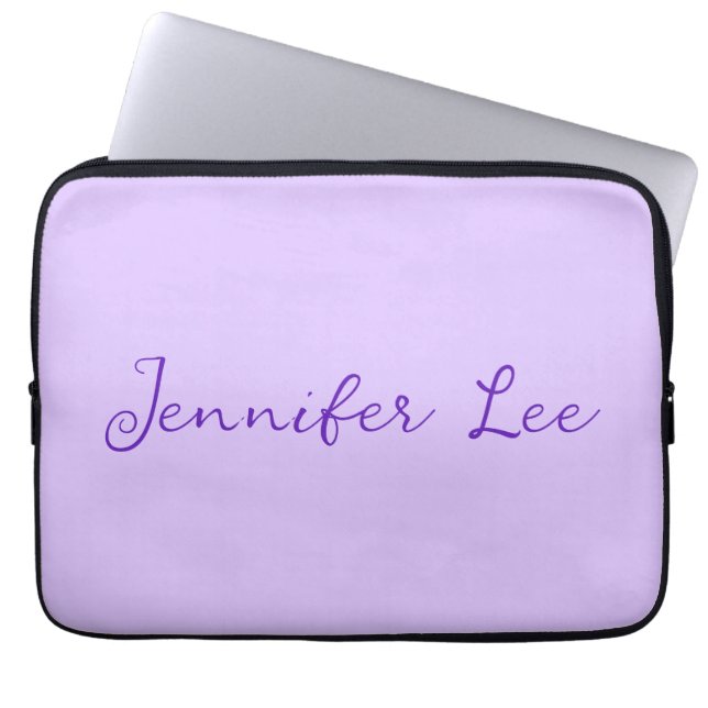 Personalisiert Lavendel Laptopschutzhülle (Vorderseite)