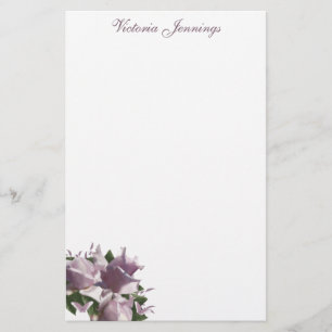 Personalisiert Lavendel Rose Blumengestationspapie Briefpapier