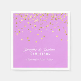 Personalisiert LAVENDER Gold Confetti Wedding Serviette