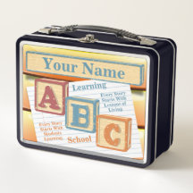 Personalisiert Learning School ABC Metal Lunchbox