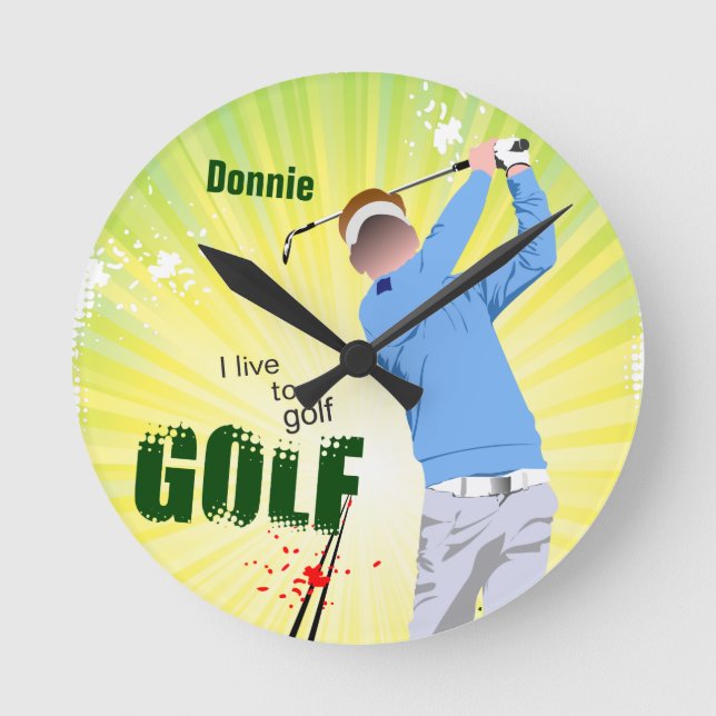 Personalisiert lebe ich auf Golfer Uhr (Vorderseite)