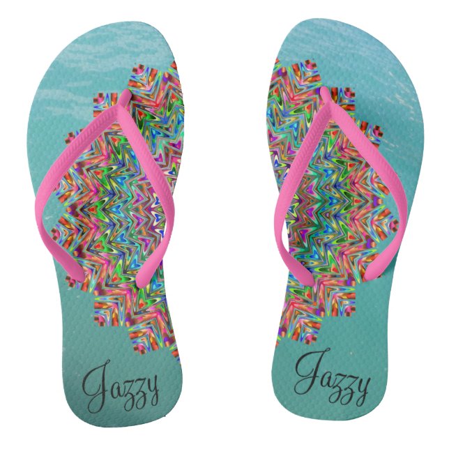 Personalisiert lebendige Mandala Flip Flops (Fußbett)