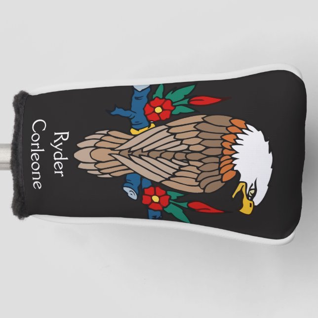 Personalisiert lebendiger American Bald Eagle Golf Headcover (Vorderseite)