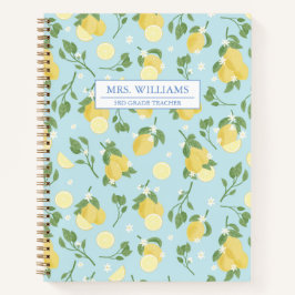 Personalisiert Lemon Light Blue Spiral Notebook Notizbuch