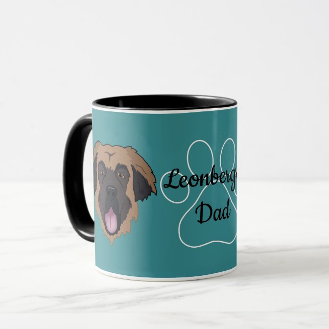 Personalisiert Leonberger Vater/Mama Tasse (Vorderseite Links)