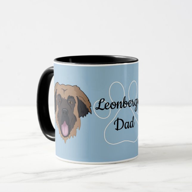 Personalisiert Leonberger Vater/Mama Tasse (Vorderseite Links)