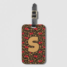 Personalisiert Leopard Cherries Gepäckanhänger