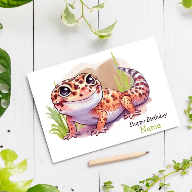 Personalisiert Leopard Gecko Grußkarte Karte (Von Creator hochgeladen)