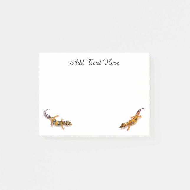 Personalisiert Leopard Gecko Lizard Post-it Klebezettel (Vorderseite)