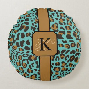 Personalisiert Leopard Jaguar Animal Print Muster Rundes Kissen