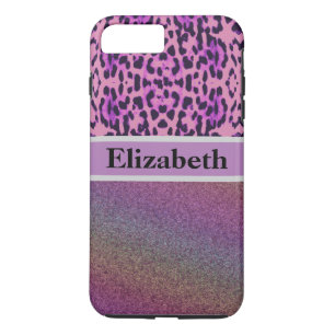 Personalisiert Leopard Lila Glitzer Kristall Case-Mate iPhone Hülle