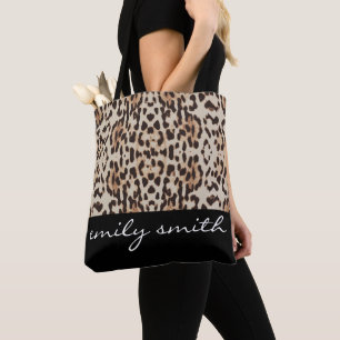 Personalisiert Leopard Muster Tote Bag
