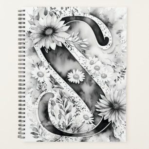 Personalisiert Letter S Floral Watercolor-Notebook Planer