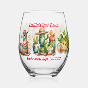 Personalisiert Letzte FIESTA Bachelorette CACTI Ll Weinglas Ohne Stiel