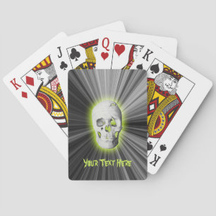 Personalisiert leuchtende Green Skull Playing Card Spielkarten