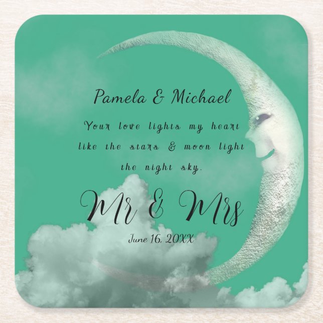 Personalisiert leuchtet deine Liebe mein Herz Rechteckiger Pappuntersetzer (Vorderseite)