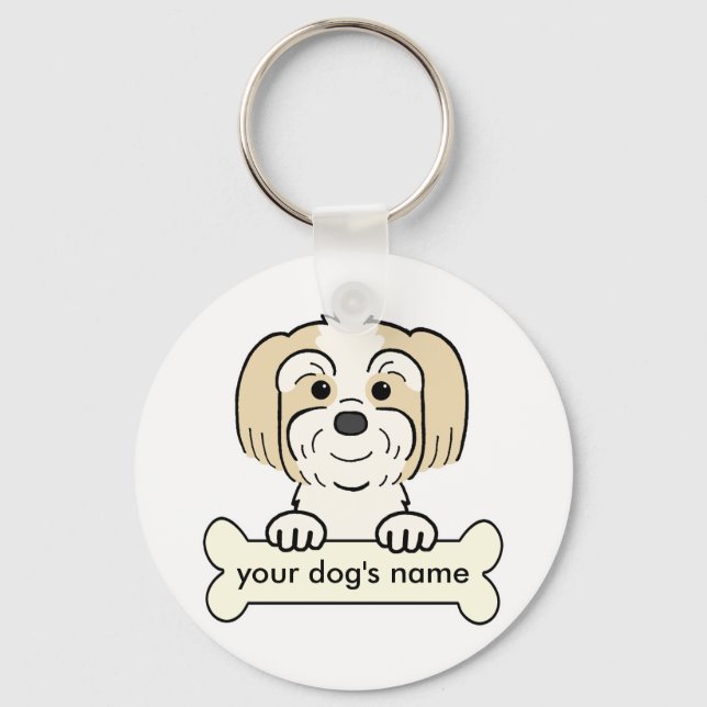 Personalisiert Lhasa Apso Schlüsselanhänger (Vorderseite)