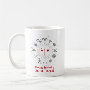 Personalisiert Libra Zodiac Geburtstagsgeschenk Kaffeetasse