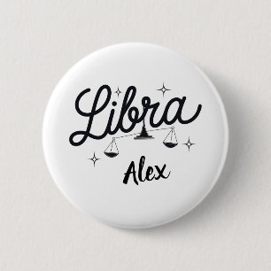 Personalisiert Libra Zodiac Signa Art Button