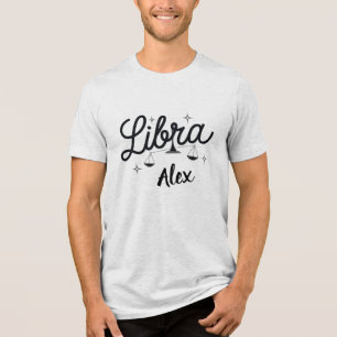 Personalisiert Libra Zodiac Signa Art Tri-Blend Shirt
