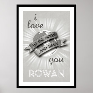 Personalisiert Liebe ich dich zum Mond-Back-Poster Poster