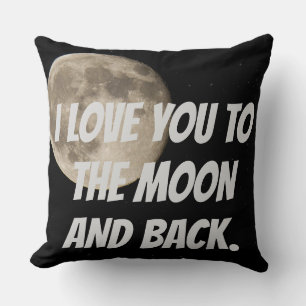 Personalisiert Liebe ich dich zum Mond und zurück Kissen