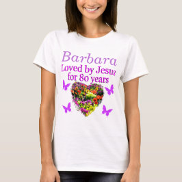 PERSONALISIERT LIEBT VON JESUS 80. GEBURTSTAG T SH T-Shirt