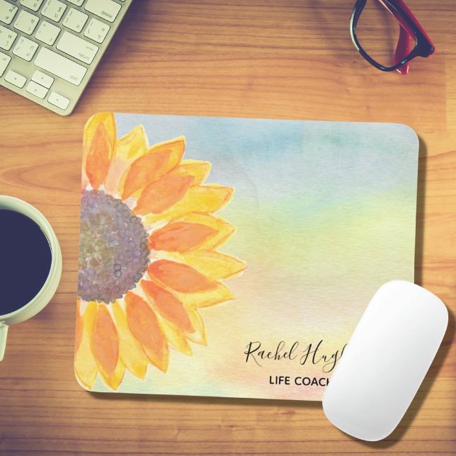 Personalisiert Life Coach Sunflower Mouse Pad Mousepad (Von Creator hochgeladen)
