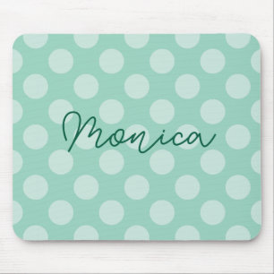 Personalisiert Light Aquamarin Polka Dot Mousepad