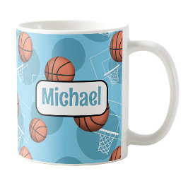Personalisiert Light Blue Basketball Tasse