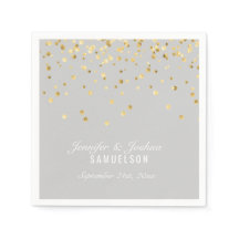 Personalisiert LIGHT GRAY Gold Confetti Wedding