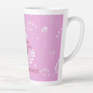 Personalisiert Light Maroon mit White Florals Milchtasse